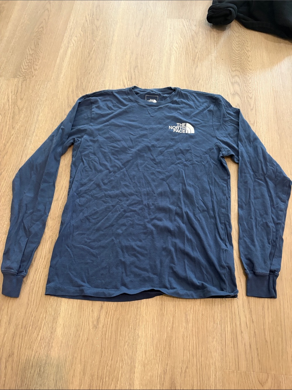 The North Face Men's Long Sleeve Crew Tee - Navy with White Logo